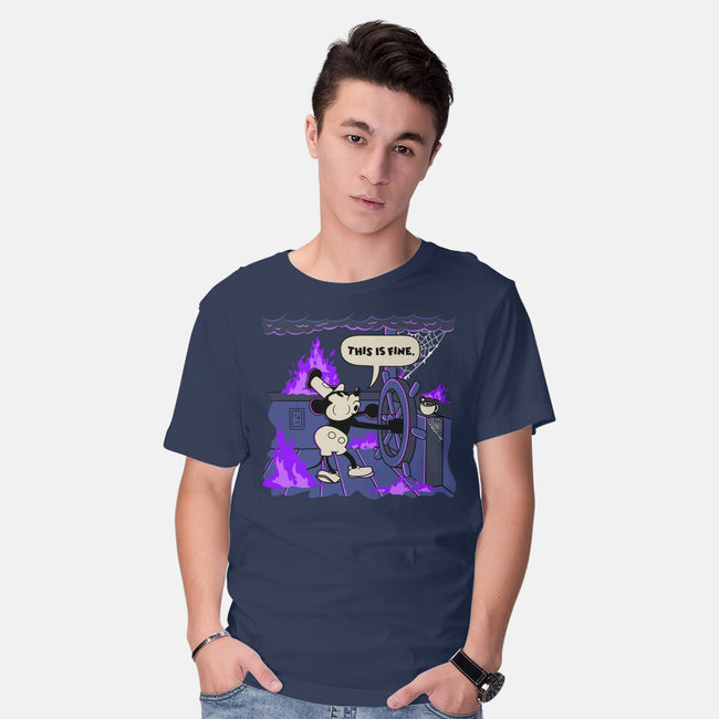 This Is Spooky But Fine-Mens-Basic-Tee-rocketman_art