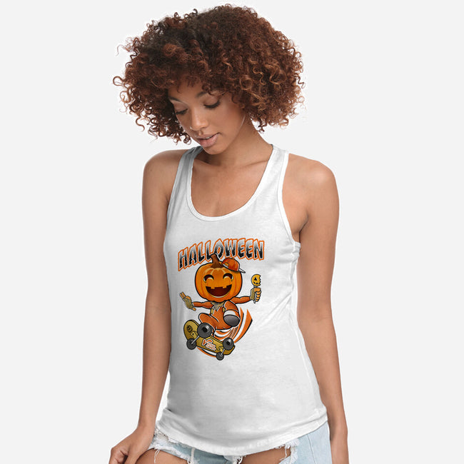 Skateboard Trickster-Womens-Racerback-Tank-palmstreet