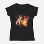 Halloween Jackalope-Womens-V-Neck-Tee-Vallina84