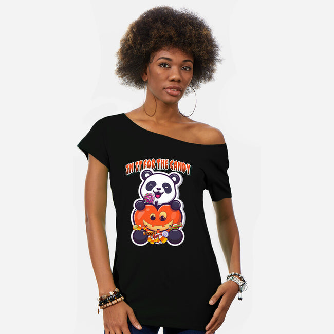 Just In It For The Candy-Womens-Off Shoulder-Tee-palmstreet