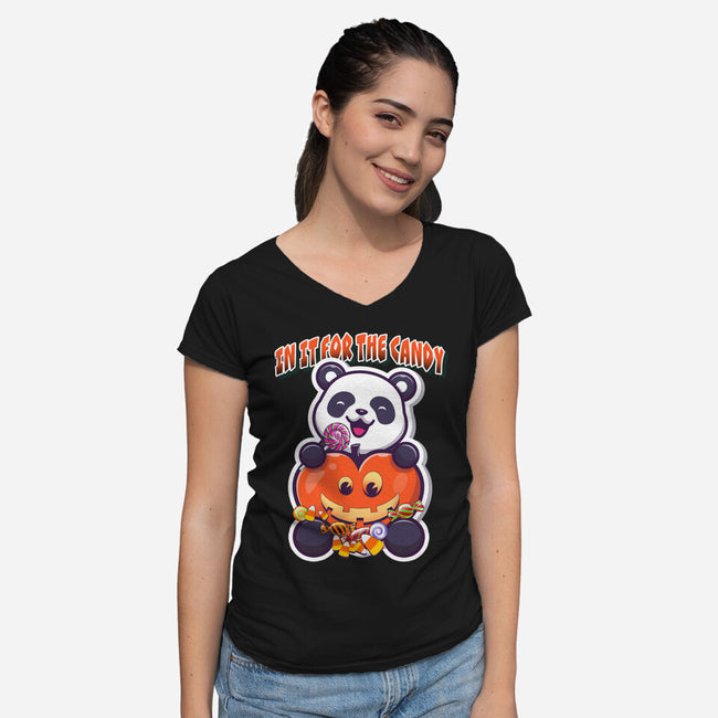 Just In It For The Candy-Womens-V-Neck-Tee-palmstreet