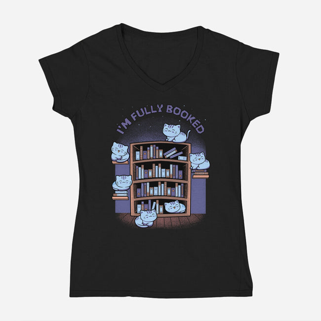 I Am Booked-Womens-V-Neck-Tee-Astrobot Invention