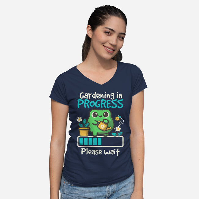 Gardening In Progress-Womens-V-Neck-Tee-NemiMakeit