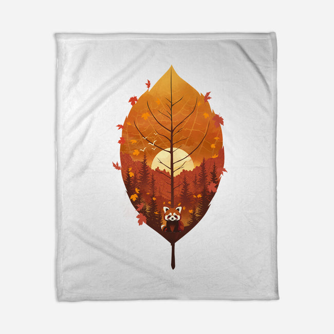 Red Leaf Panda-None-Fleece-Blanket-dandingeroz