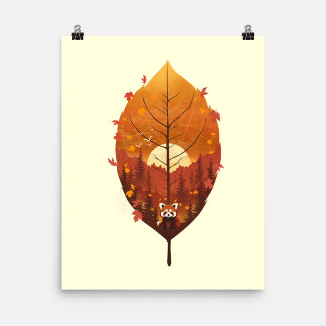 Red Leaf Panda-None-Matte-Poster-dandingeroz