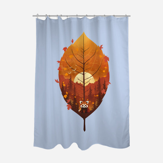 Red Leaf Panda-None-Polyester-Shower Curtain-dandingeroz