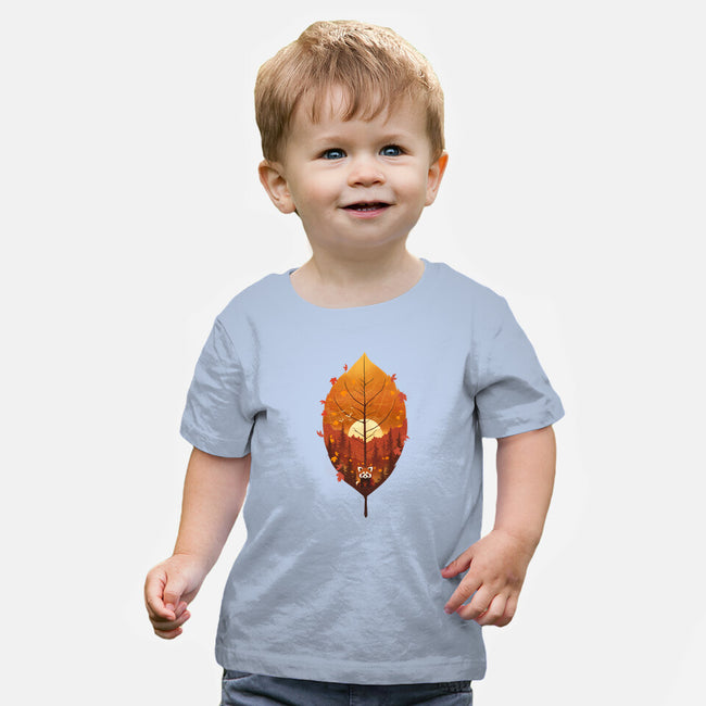 Red Leaf Panda-Baby-Basic-Tee-dandingeroz