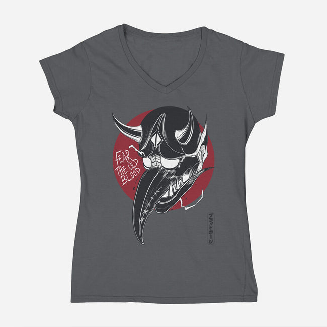 Fear The Old Blood-Womens-V-Neck-Tee-Jelly89