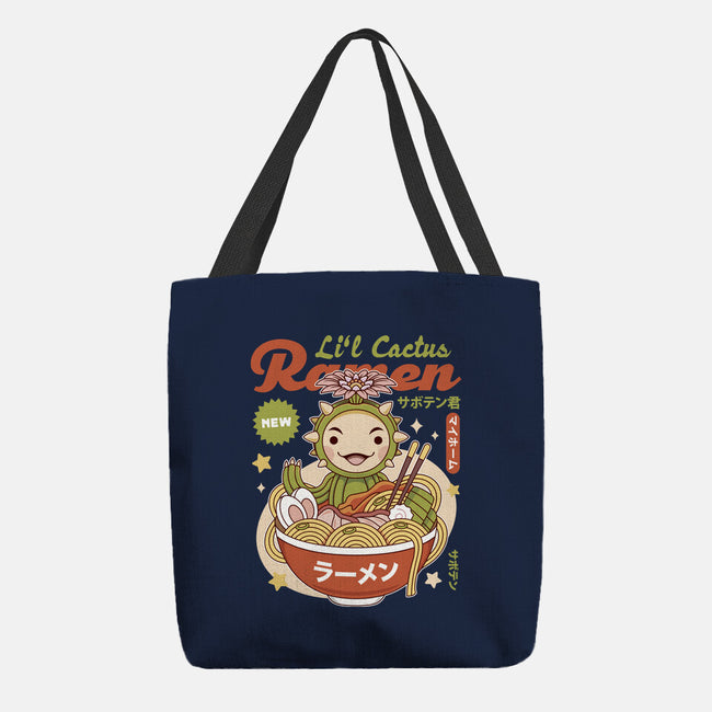 Lil Cactus Ramen-None-Basic Tote-Bag-LAGELANTEE