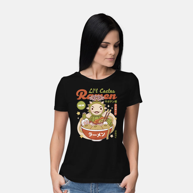 Lil Cactus Ramen-Womens-Basic-Tee-LAGELANTEE