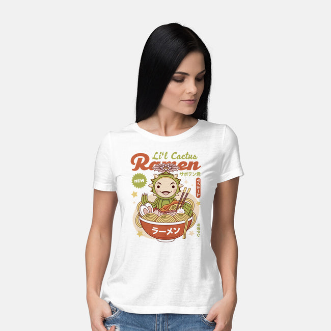 Lil Cactus Ramen-Womens-Basic-Tee-LAGELANTEE