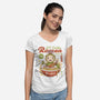 Lil Cactus Ramen-Womens-V-Neck-Tee-LAGELANTEE