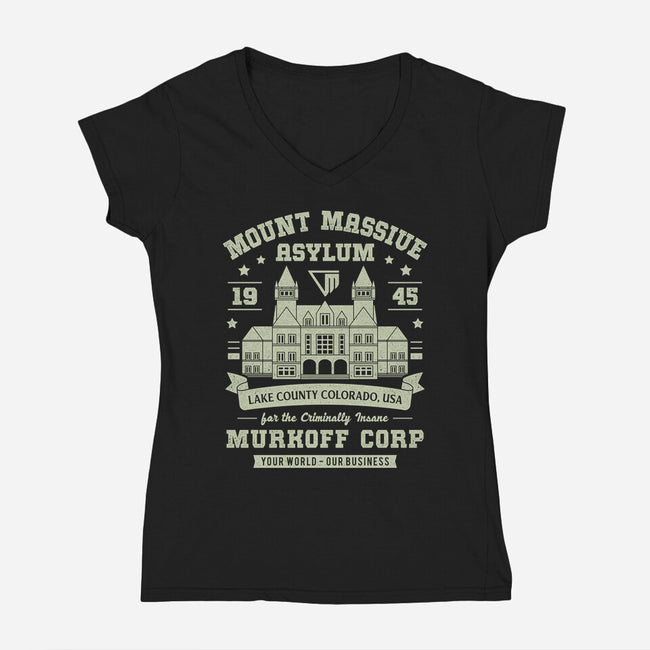 Mount Massive Asylum Vintage-Womens-V-Neck-Tee-LAGELANTEE