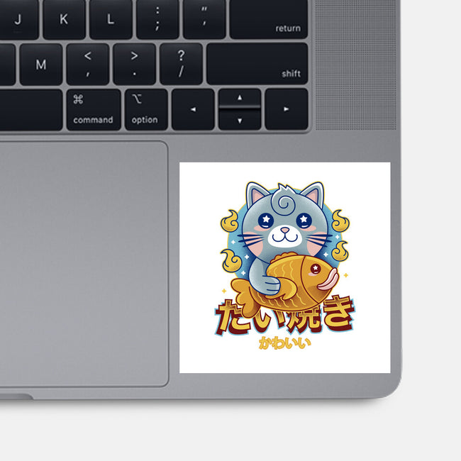 Cat And Taiyaki Kawaii-None-Glossy-Sticker-LAGELANTEE