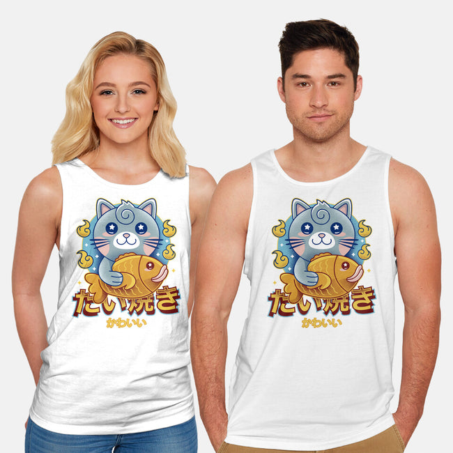 Cat And Taiyaki Kawaii-Unisex-Basic-Tank-LAGELANTEE