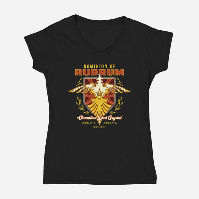 Rubrum Bird Emblem-Womens-V-Neck-Tee-LAGELANTEE