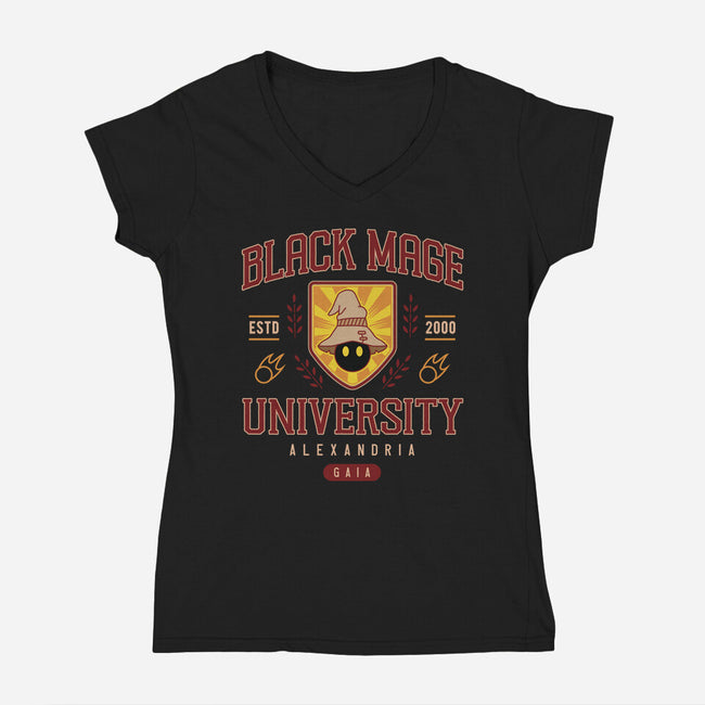 Black Mage University-Womens-V-Neck-Tee-LAGELANTEE