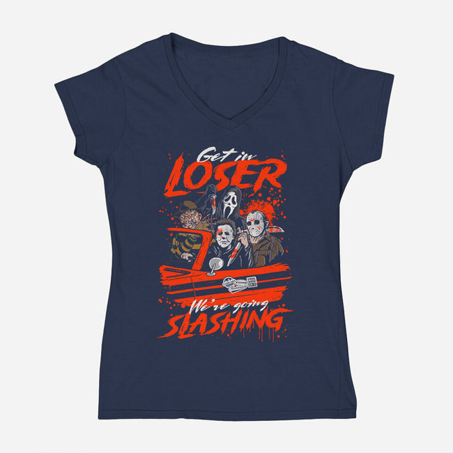 Going Slashing-Womens-V-Neck-Tee-Arinesart