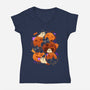 Halloween Party-Womens-V-Neck-Tee-ricolaa