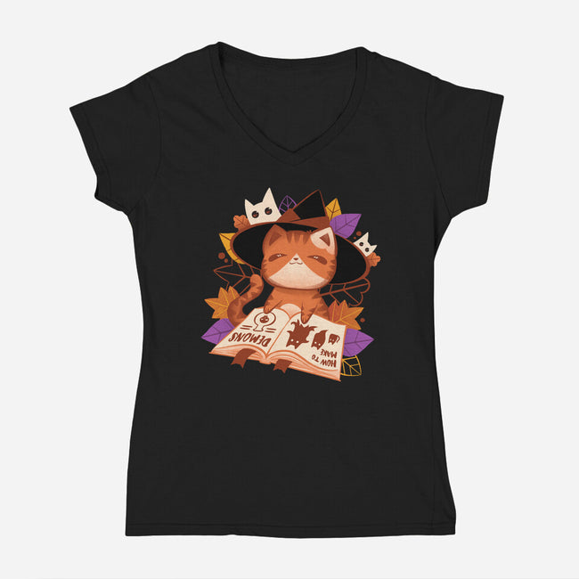 Cute Demons-Womens-V-Neck-Tee-ricolaa