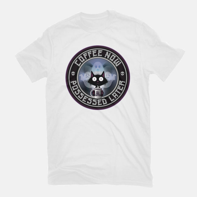 Coffee Now Possessed Later-Mens-Basic-Tee-Whimsical Thinker