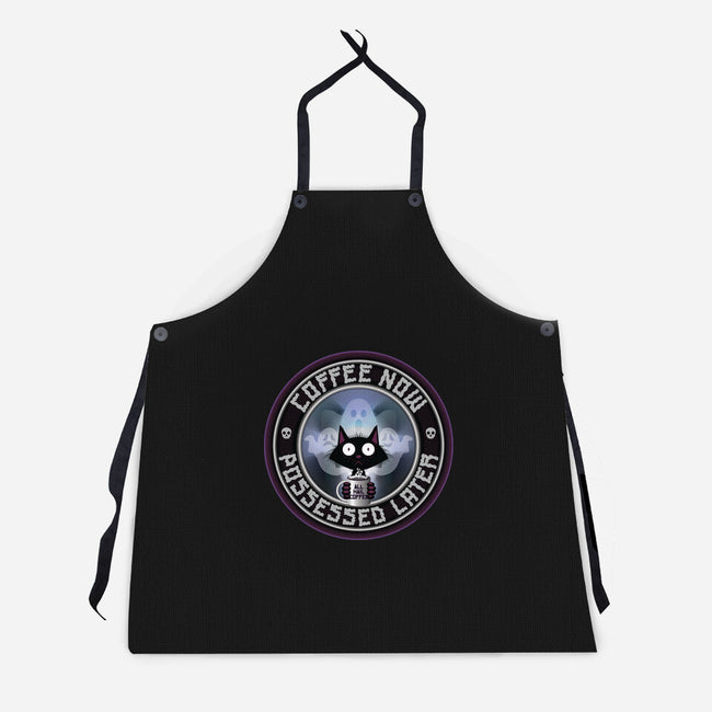 Coffee Now Possessed Later-Unisex-Kitchen-Apron-Whimsical Thinker