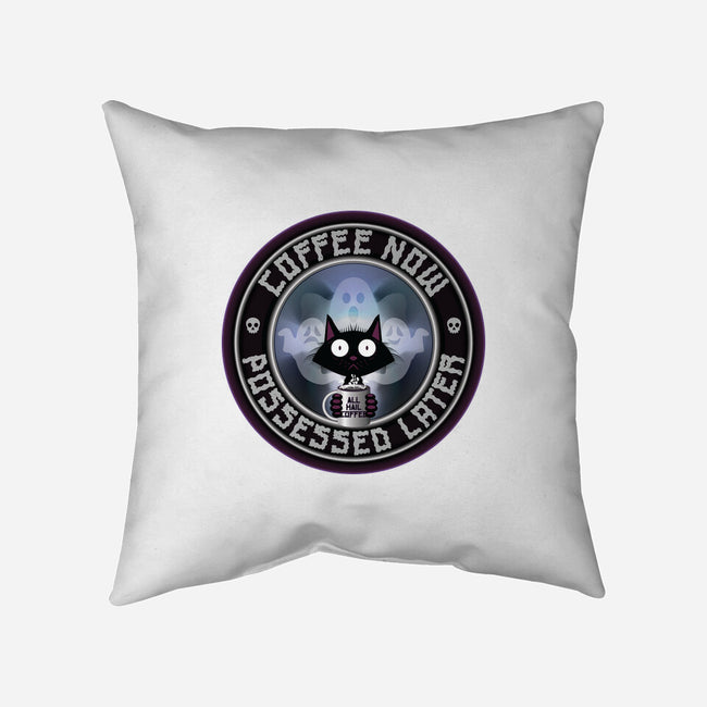 Coffee Now Possessed Later-None-Removable Cover w Insert-Throw Pillow-Whimsical Thinker