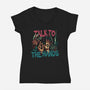 Talk To The Hands-Womens-V-Neck-Tee-glitchygorilla