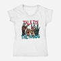 Talk To The Hands-Womens-V-Neck-Tee-glitchygorilla