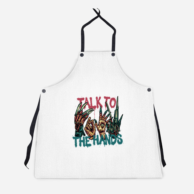 Talk To The Hands-Unisex-Kitchen-Apron-glitchygorilla