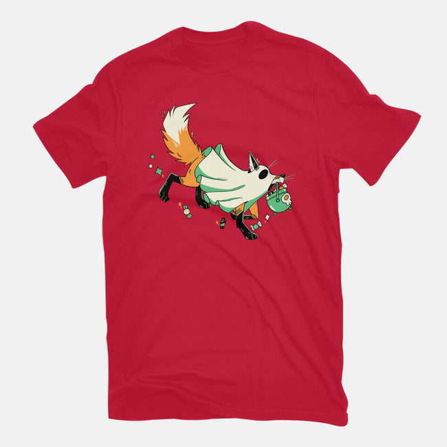 Fox Ghost-Womens-Fitted-Tee-GloamingFoxes