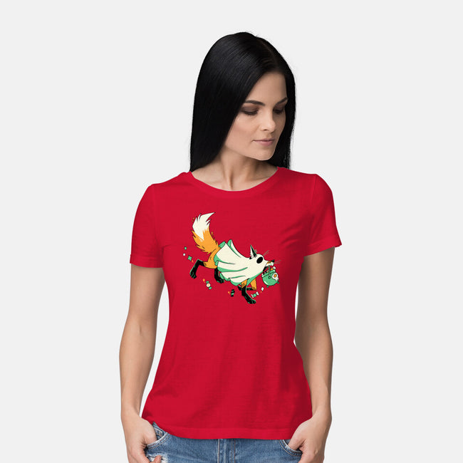 Fox Ghost-Womens-Basic-Tee-GloamingFoxes