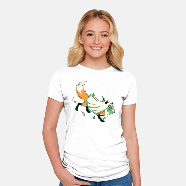 Fox Ghost-Womens-Fitted-Tee-GloamingFoxes