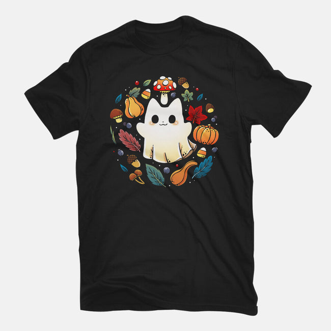 Kitten Ghost Autumn-Womens-Fitted-Tee-Vallina84