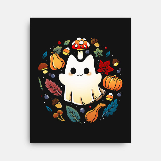 Kitten Ghost Autumn-None-Stretched-Canvas-Vallina84