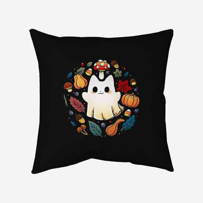 Kitten Ghost Autumn-None-Removable Cover w Insert-Throw Pillow-Vallina84