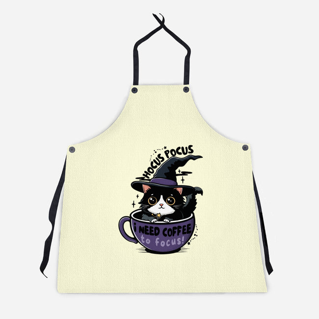 I Need Coffee To Focus-Unisex-Kitchen-Apron-Trendlory