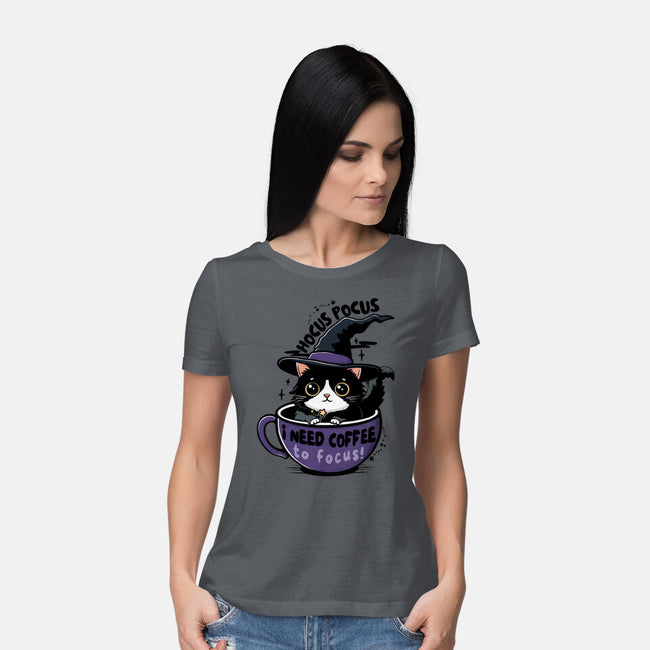 I Need Coffee To Focus-Womens-Basic-Tee-Trendlory