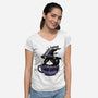 I Need Coffee To Focus-Womens-V-Neck-Tee-Trendlory