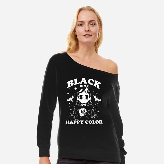 My Happy-Womens-Off Shoulder-Sweatshirt-yumie