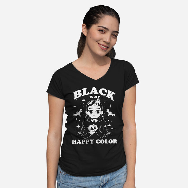 My Happy-Womens-V-Neck-Tee-yumie