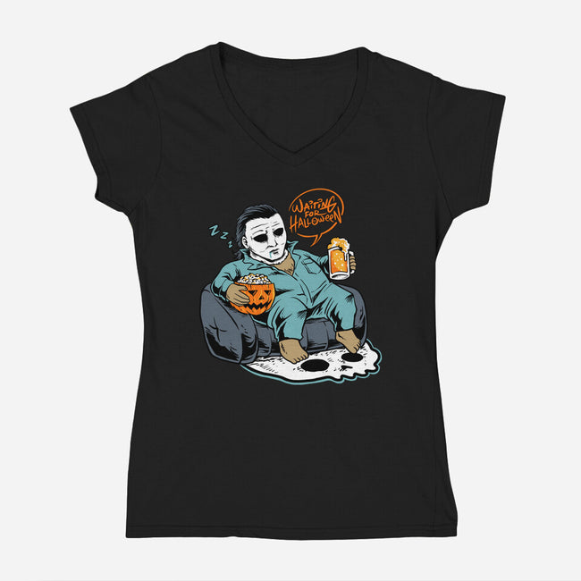 Fat Halloween-Womens-V-Neck-Tee-spoilerinc