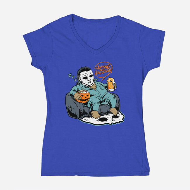 Fat Halloween-Womens-V-Neck-Tee-spoilerinc