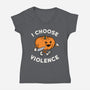 Pumpkin Violence-Womens-V-Neck-Tee-Melonseta