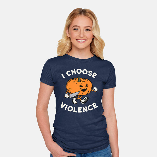 Pumpkin Violence-Womens-Fitted-Tee-Melonseta