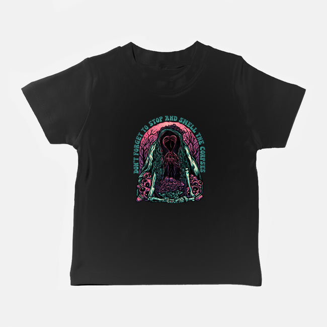 Smell The Corpses-Baby-Basic-Tee-glitchygorilla