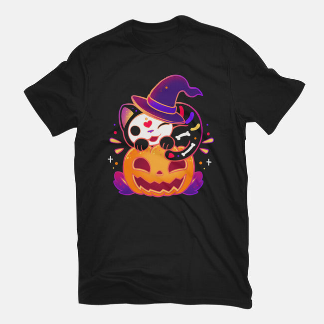 Kitten Witched Pumpkin-Mens-Basic-Tee-Vallina84