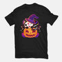 Kitten Witched Pumpkin-Unisex-Basic-Tee-Vallina84