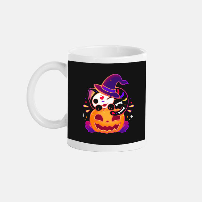 Kitten Witched Pumpkin-None-Mug-Drinkware-Vallina84