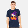 Kitten Witched Pumpkin-Mens-Heavyweight-Tee-Vallina84